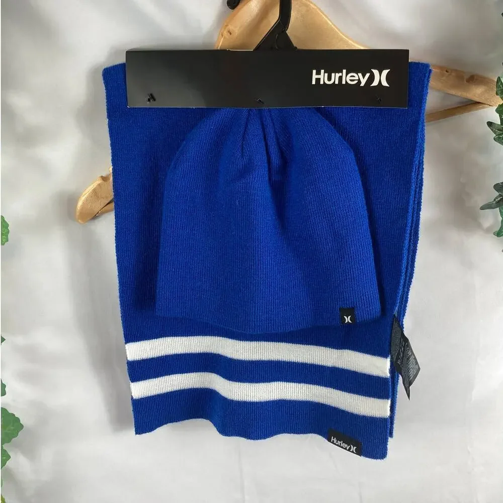 NWT Hurley New Yorker Beanie Hat Scarf 2-Piece Set